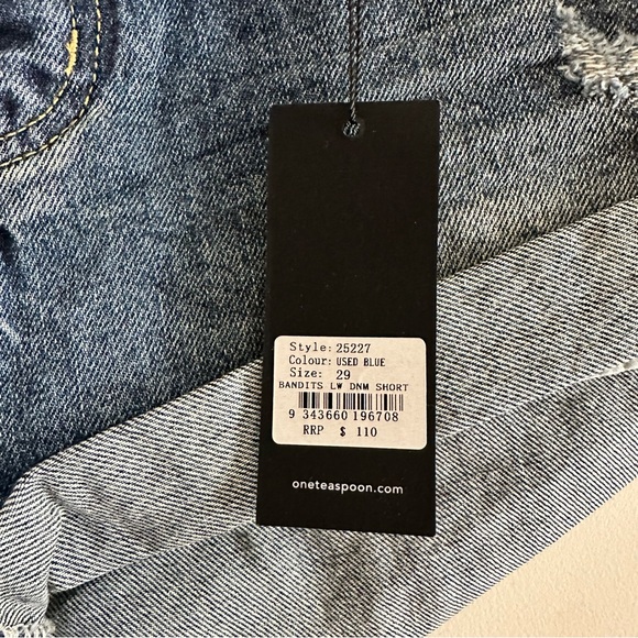 Free People One teaspoon Bandits Low-Waist Denim Shorts - Picture 11 of 11